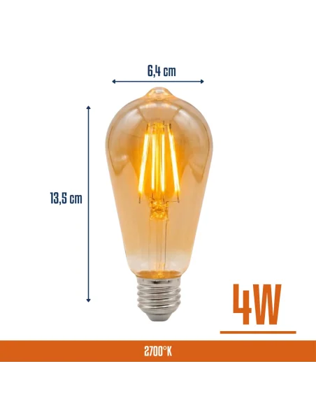Lámpara Filamento LED 4W Cálida [LFH4W-V-C]