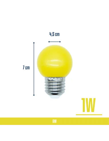 Lámpara gota LED amarilla 1W  [LA01W-AM]