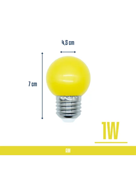 Lámpara gota LED amarilla 1W  [LA01W-AM]