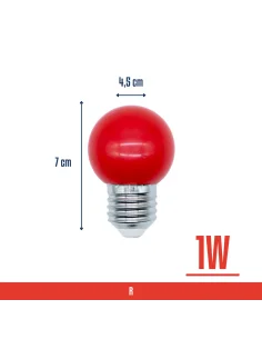 Lámpara gota LED roja 1W  [LA01W-R] 2