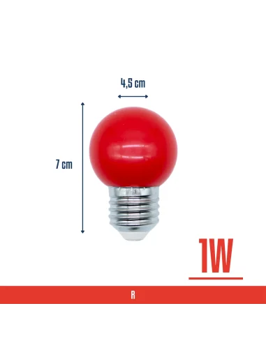 Lámpara gota LED roja 1W  [LA01W-R]