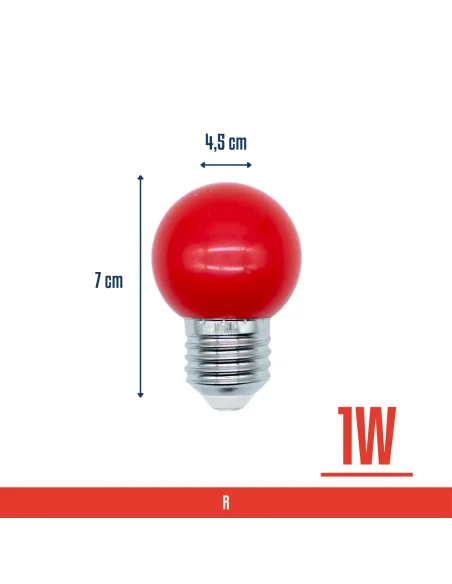 Lámpara gota LED roja 1W  [LA01W-R]