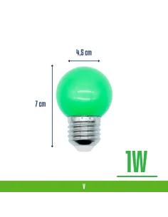 Lámpara gota LED verde 1W  [LA01W-V] 2