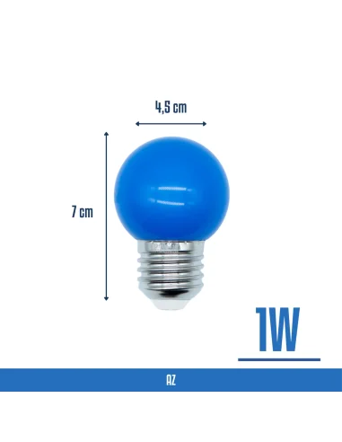 Lámpara gota LED azul 1W  [LA01W-AZ]