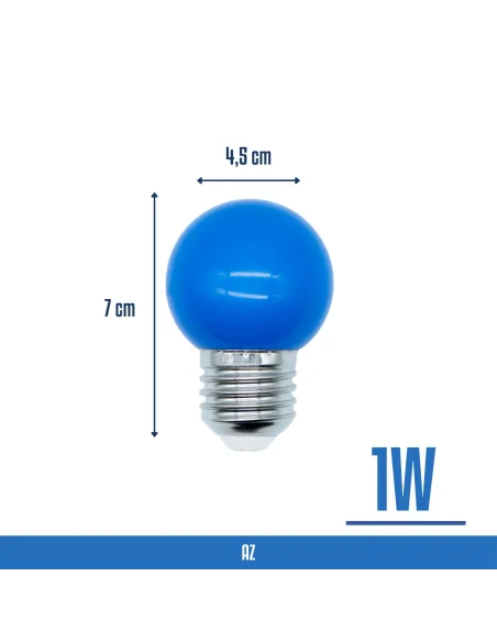 Lámpara gota LED azul 1W  [LA01W-AZ]