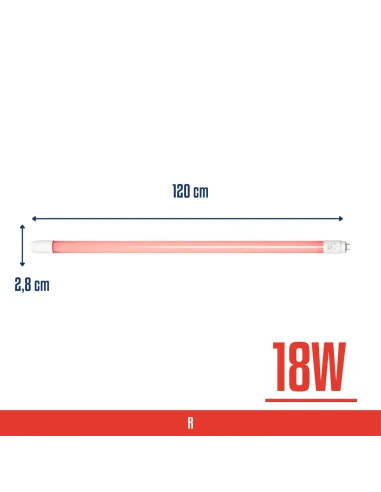 Tubo T8 LED rojo 18W  [TL18W-R]
