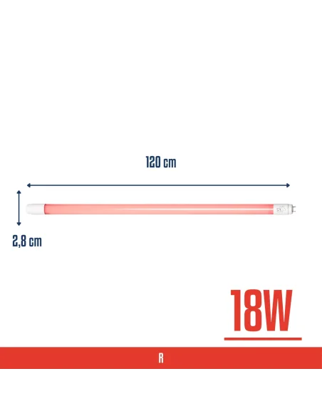 Tubo T8 LED rojo 18W  [TL18W-R]