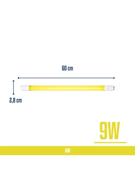 Tubo T8 LED amarillo 9W  [TL09W-AM]