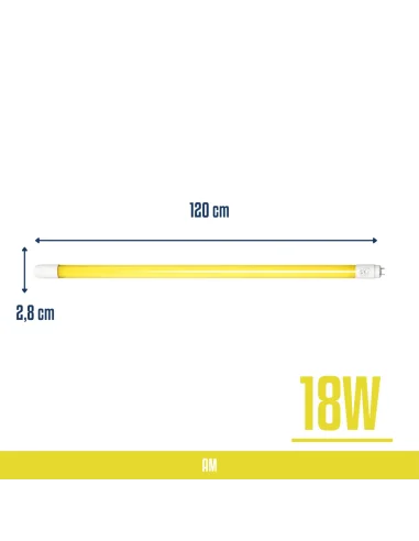 Tubo T8 LED amarillo 18W  [TL18W-AM]