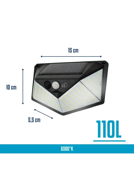 Aplique solar de pared LED 110L Fría [SOL110L-F]