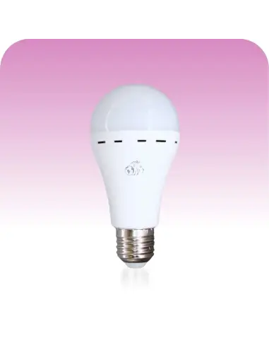 Bulbo LED autónomo 12W batería litio anti corte Lion Argentina- luz calida
