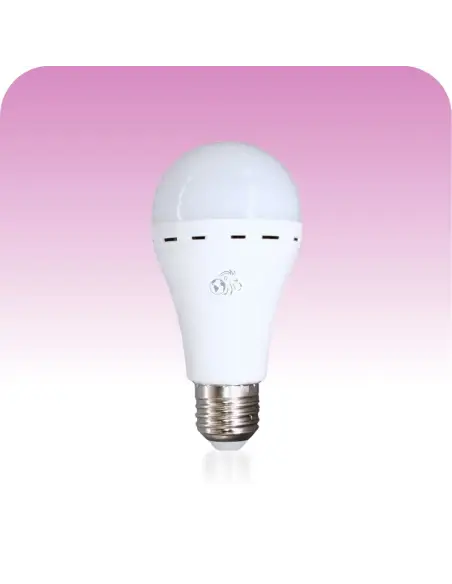 Bulbo LED autónomo 12W batería litio anti corte Lion Argentina- luz calida