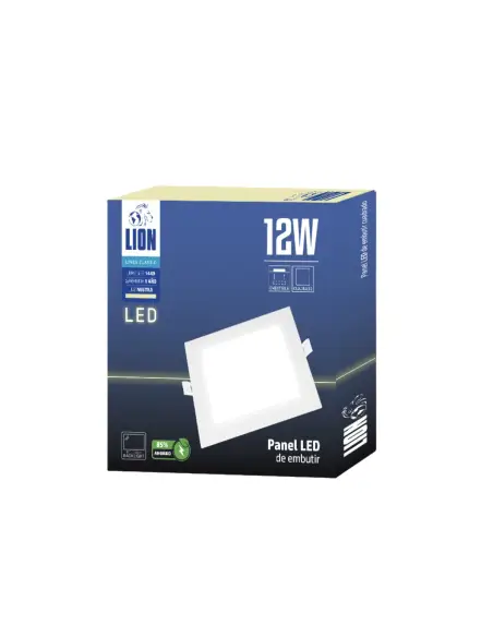 Panel de embutir LED 12W cuadrado Neutra [LPCE12W-N]