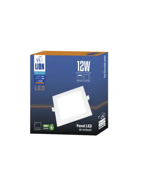 Panel de embutir LED 12W cuadrado Cálida [LPCE12W-C]