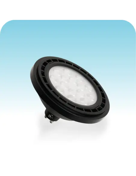 Lámpara LED AR111 12W - Luz Fría, Base negra GU10 | Lion