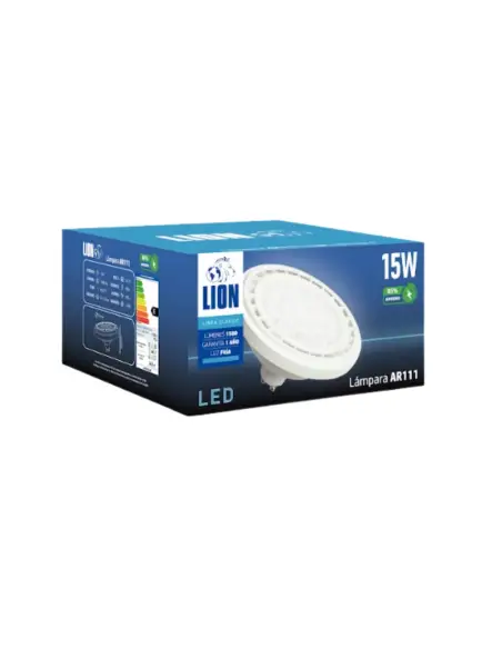 Lámpara LED AR111 15W - Luz Fría, Base GU10 | Lion
