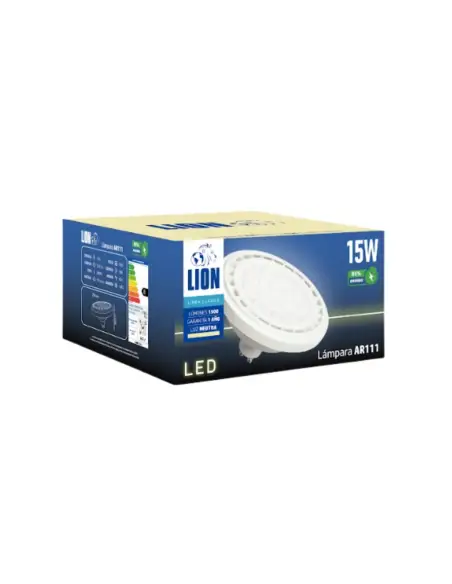 Lámpara LED AR111 15W - Luz Neutra, Base GU10 | Lion