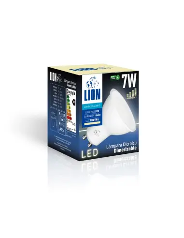 Lámpara Dicroica LED 7W Dimerizable - Base GU10 Luz Neutra | Lion