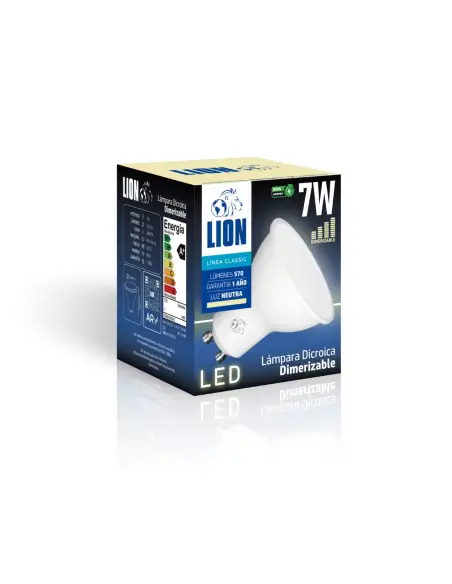 Lámpara Dicroica LED 7W Dimerizable - Base GU10 Luz Neutra | Lion