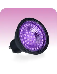 Dicroica UV LED 07W GU10 efectos especiales Lion Argentina BLACK