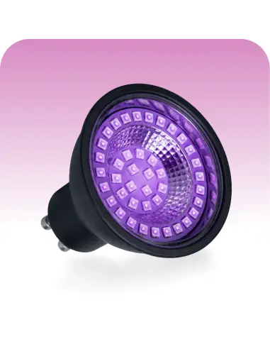 Dicroica UV LED 07W GU10 efectos especiales Lion Argentina BLACK