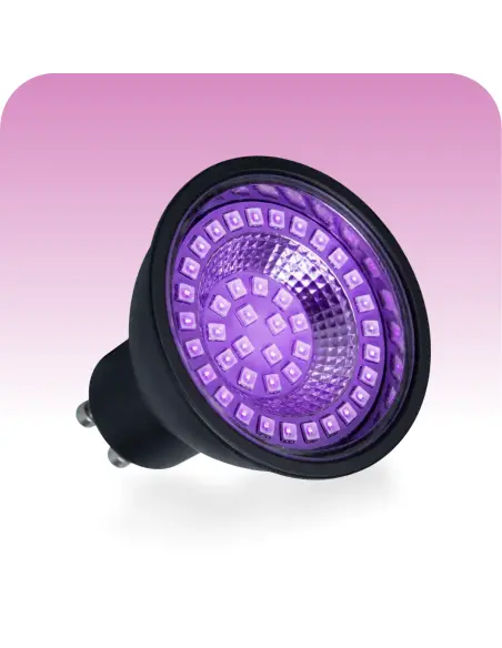 Dicroica UV LED 07W GU10 efectos especiales Lion Argentina BLACK