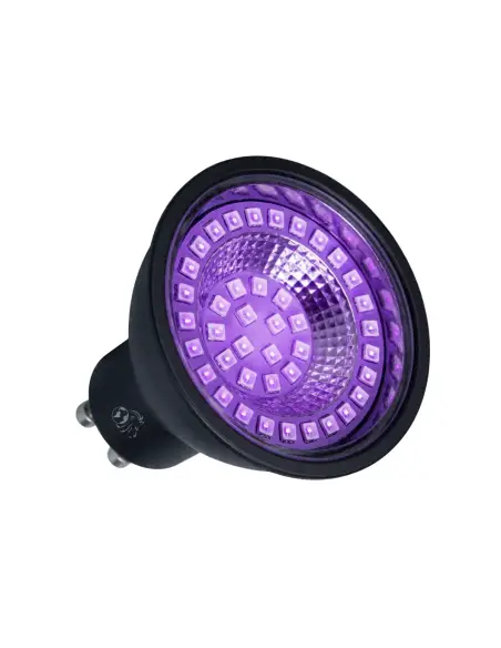 Dicroica UV LED 07W BLACK GU10 efectos especiales Lion Argentina