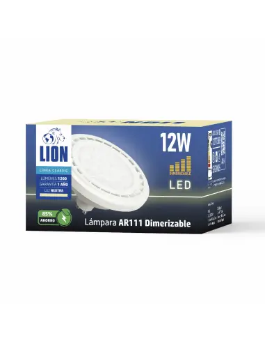 Lámpara LED AR111 12W Dimerizable- Luz Neutra, Base GU10 | Lion