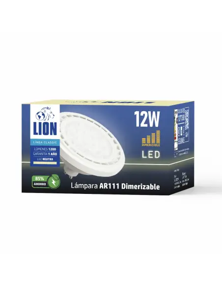 Lámpara LED AR111 12W Dimerizable- Luz Neutra, Base GU10 | Lion