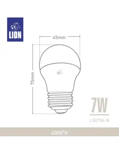 Lámpara Gota LED 7W - Base E27 Luz Neutra | Lion 2