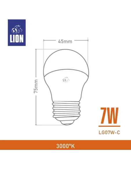 Lámpara Gota LED 7W  - Base E27 Luz Cálida | Lion