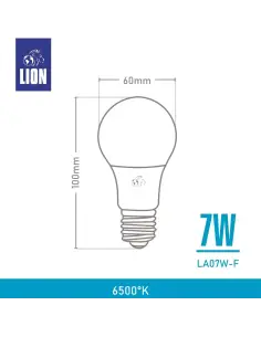 Lámpara Bulbo LED 7W - Luz Fría, Base E27 | Lion 2