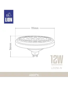 Lámpara LED AR111 12W - Luz Neutra, Base GU10 | Lion 2