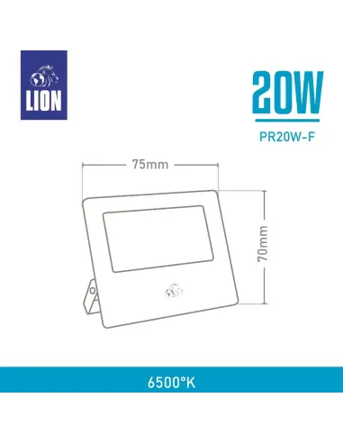 Reflector LED 20W luz Fría - Exterior IP65 Alta Eficiencia | Lion