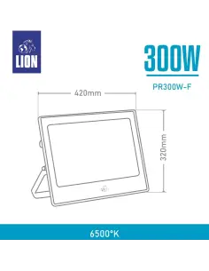 Reflector LED 300W Luz Fría - Exterior IP65 Alta Eficiencia | Lion 2
