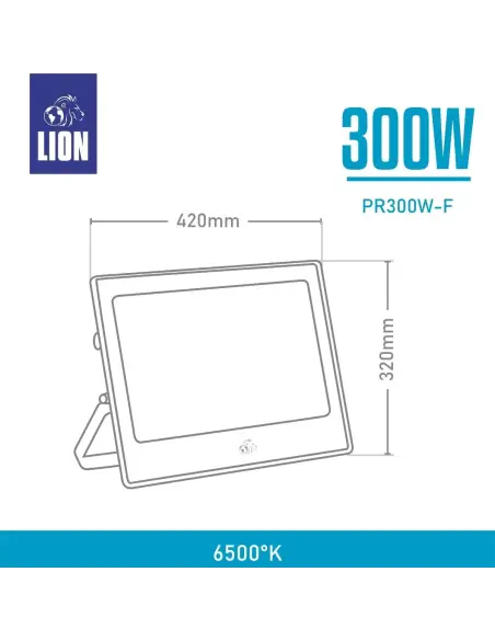 Reflector LED 300W Luz Fría - Exterior IP65 Alta Eficiencia | Lion