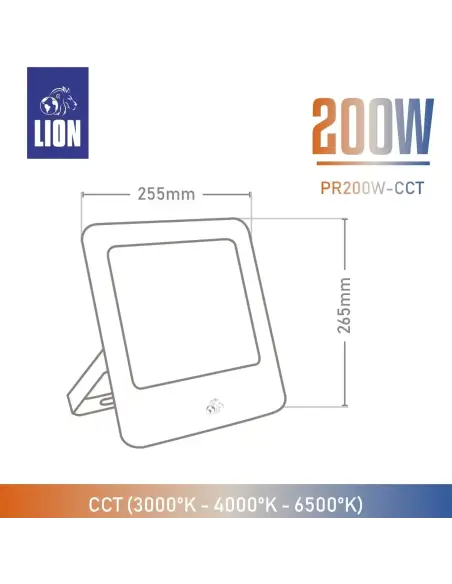 Reflector LED CCT 200W 3 Tonos | Con CCT Ajustable Mayorista Lion