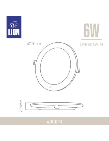 Panel de embutir LED 6W Neutra [LPRE06W-N]