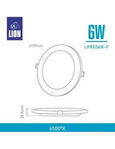 Panel de embutir LED 6W Fría [LPRE06W-F] 2