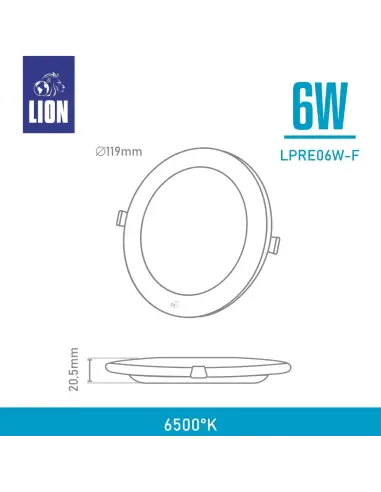 Panel de embutir LED 6W Fría [LPRE06W-F]