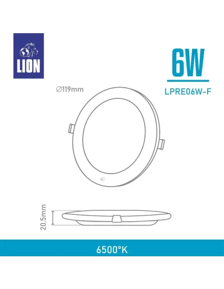 Panel de embutir LED 6W Fría [LPRE06W-F]