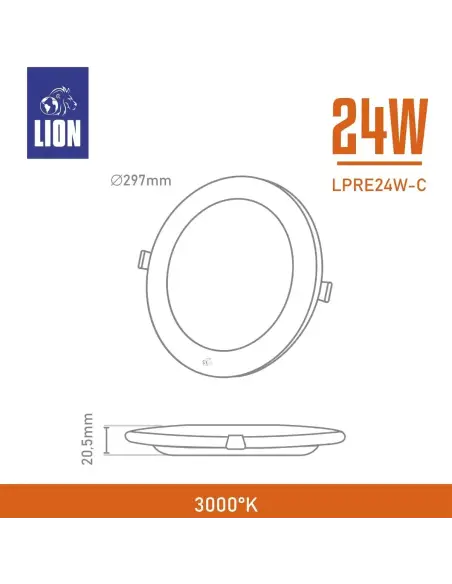 Panel de embutir LED 24W Cálida [LPRE24W-C]