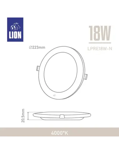 Panel de embutir LED 18W Neutra [LPRE18W-N]