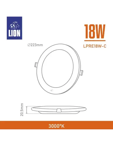 Panel de embutir LED 18W Cálida [LPRE18W-C]