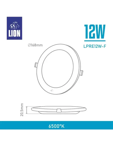 Panel de embutir LED 12W Fría [LPRE12W-F]
