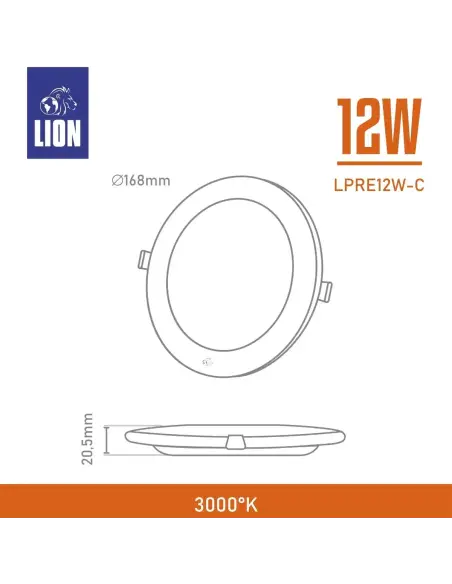 Panel de embutir LED 12W Cálida [LPRE12W-C]