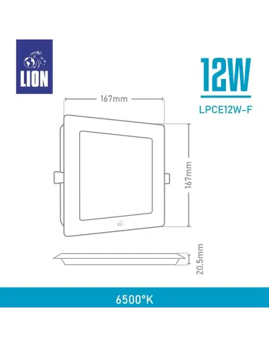 Panel de embutir LED 12W cuadrado Fría [LPCE12W-F]