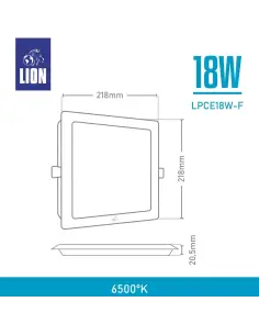 Panel de embutir LED 18W cuadrado Fría [LPCE18W-F] 2