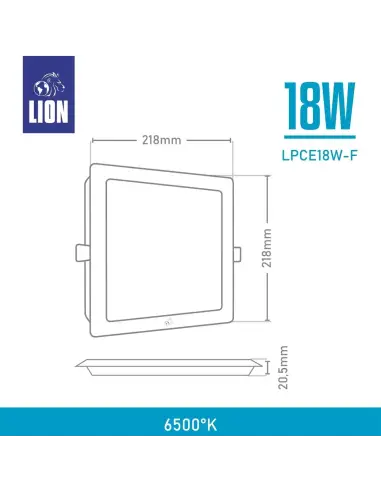Panel de embutir LED 18W cuadrado Fría [LPCE18W-F]