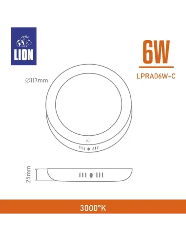 Panel de aplicar LED 6W Cálida [LPRA06W-C]